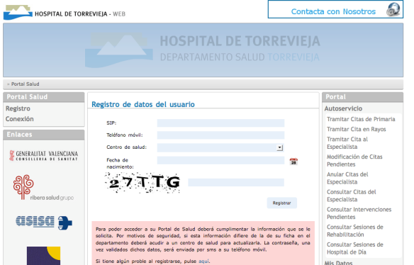 PortalSalud del Hospital de Torrevieja
