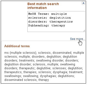 Best Match Search Information
